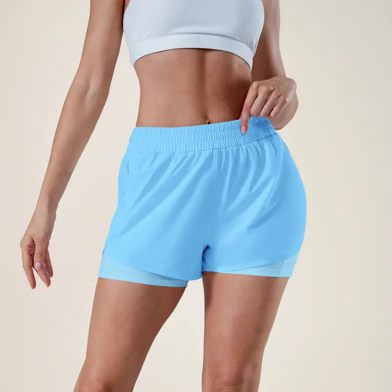 TIMEOFF Women's 2-in-1 High Waist Quick-Dry Athletic Shorts