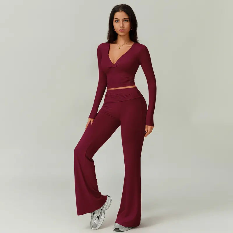 TIMEOFF Women's 2-Piece High Stretch Sporty Activewear Set