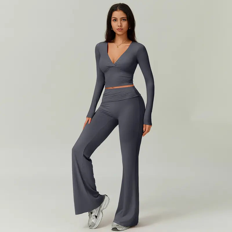 TIMEOFF Women's 2-Piece High Stretch Sporty Activewear Set