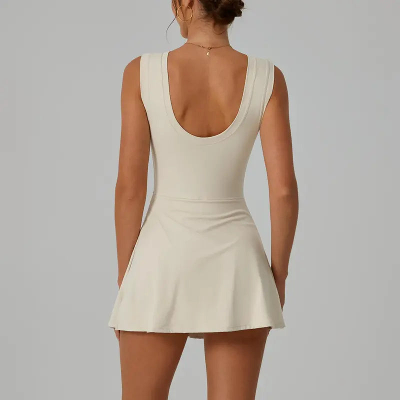 TIMEOFF Women's Off-Shoulder U-Back Workout Dress