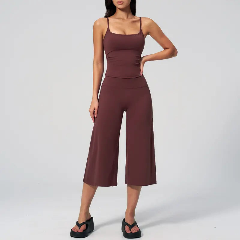 TIMEOFF Women's 2‑Piece Adjustable Strap Workout Set