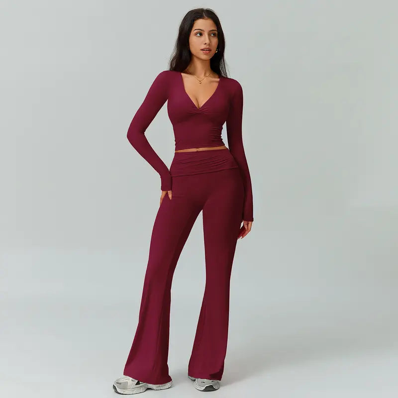 TIMEOFF Women's 2-Piece High Stretch Sporty Activewear Set