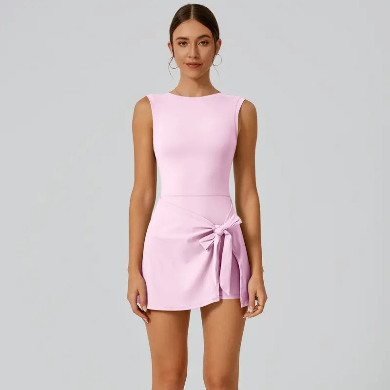 TIMEOFF Women's Off-Shoulder U-Back Workout Dress