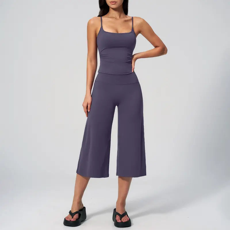 TIMEOFF Women's 2‑Piece Adjustable Strap Workout Set
